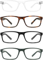 IVNUOYI 4 Pack Reading Glasses Blue Light Blocking Readers for Men Women,Lightweight Computer Eyeglasses with Spring Hinge