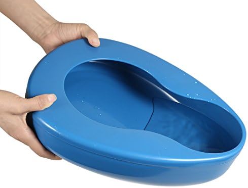 ONEDONE Bedpan for Elderly Females Heavy Duty Bed Pans for Elderly Men Women Thick Large Bedpans for Bedridden Patient Hospital Home Bed Pan Emergency Device (Blue)