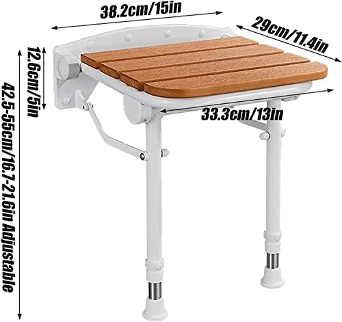 Wall-Mounted Foldable Shower Seat Bathroom Stool Shower Chairs For Seniors For Shower Stall Foldable, Shower Seat Bench, Wall-mounted Folding Stool Chair With Rubber Feet Or Bathing, Elderly, Disabled