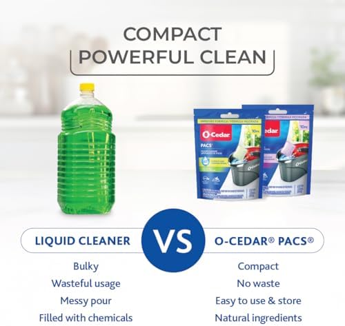 O-Cedar EasyWring Microfiber Spin Mop & Bucket Floor Cleaning System + 2 Extra Mop Head Replacements with Citrus and Lavender Pacs (Variety Pack)