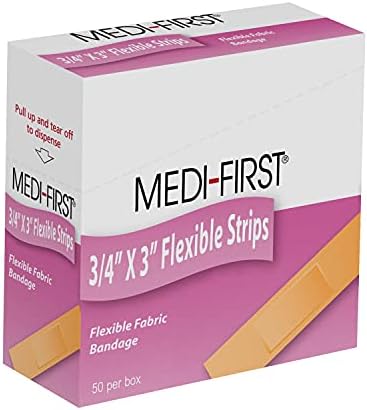 Medique Products 67550 Latex Free Woven Strip Bandage, 3/4-Inch X 3-Inch, 50 Per Box