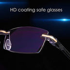 LUFF Reading Glasses Hd Anti-Blue Diamond Cut Edge Frameless Reading Glasses for mens