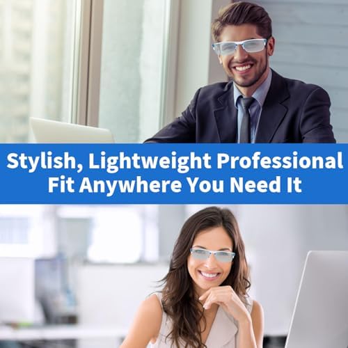2 Pcs Auto Focus Glasses, Automatic Zoom Reading Intelligent Self Adjusting Presbyopia Anti-Blue Light Glass Adjustable Presbyopic Color-Changing Smart Look Far And Near For Men Women(Blue)