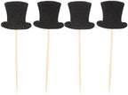 20pcs Paper Top Hats Cake Topper Cupcake Picks for Cake Decor Birthday Party Supplies