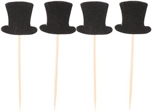 20pcs Paper Top Hats Cake Topper Cupcake Picks for Cake Decor Birthday Party Supplies