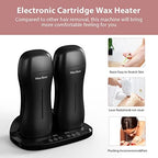 Wax Bear Roll On Warmer with Double Roller for Soft Wax Cartridges, Magnetic Heater Base for Hair Removal - Ideal for Home or Salon Use (Black)