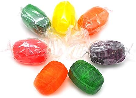 SweetGourmet Assorted Fruit Barrels | Wrapped | Bulk Hard Candy | 1 Pound