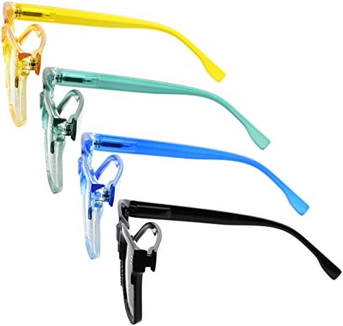 CessBlu Ladies 4 Pack Oversize Square Reading Glasses for Women Fashion Readers