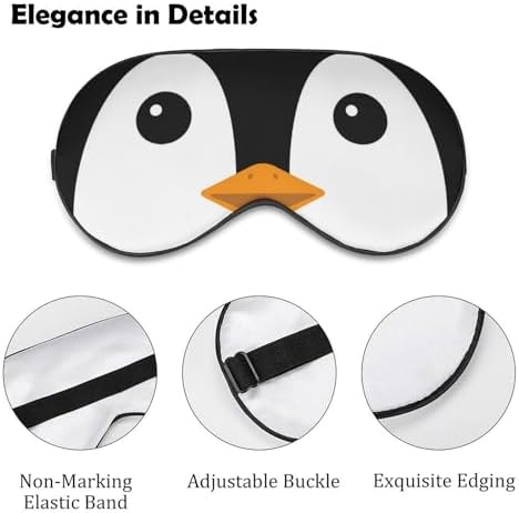 Cute Penguin Face Sleeping Mask Animal Head Sleep Eye Mask Blindfold with Adjustable Strap Soft Eye Mask Sleep for Blocking Out Lights