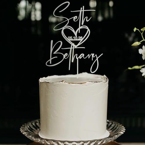 Wedding Cake Toppers, Wedding Cake Toppers Bride and Groom, Custom Cake Topper, Customize Your Own Anniversary Mr and Mrs Cake Topper,Rustic cake topper,Date wedding Cake topper.Wooden Cake topper