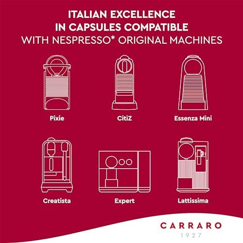 CARRARO 1927 Gran Crema Coffee Capsules - 50 Aluminum Coffee Pods Compatible with Nespresso Original line, Medium Roast - Intensity 9/14, Made in Italy