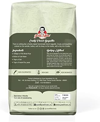 Buffo Farine De Ble T65 Bread Flour, 4 LBS (1.8kg) - Unbleached & High Protein Flour, All Purpose Bread Flour, Strong Bread Flour