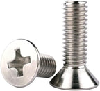 50Pcs #10-24 x 5/8" UNC Phillips Flat Countersunk Head Machine Screws, 304 Stainless Steel 18-8, Full Thread, Coarse Thread