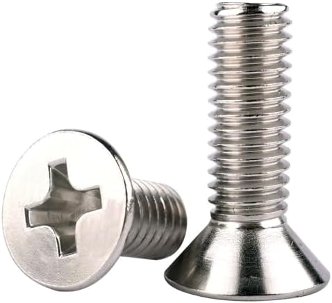 50Pcs #10-24 x 5/8" UNC Phillips Flat Countersunk Head Machine Screws, 304 Stainless Steel 18-8, Full Thread, Coarse Thread