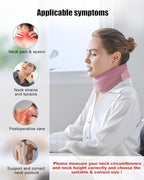 Neck Brace for Sleeping - Cervical Collar Relief Neck Pain and Neck Support Soft Foam Wraps Keep Vertebrae Stable for Relief of Cervical Spine Pressure for Women & Men Rose Pink Small Size