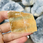 Meditation Home Decor, Natural Orange Clear Iceland Spar Stone Yellow Calcite Reiki Healing Specimen Rough Raw Mineral Collection Gift Gifts,Natural Crystal (Size : 1 Piece)