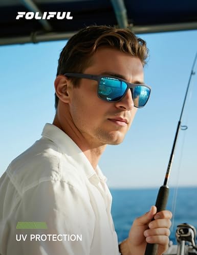 Polarized Sunglasses Men Women, Mens Sunglasses Lightweight UV Sun Glasses for Fishing Driving Golf
