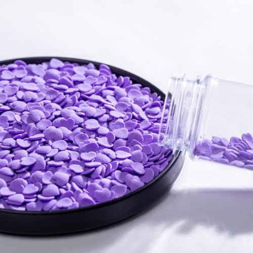 Purple Heart Sprinkles Valentine Jumbo Heart Sprinkles for Wedding Cake Decorating - 3.53 oz/100g. (Purple Heart)