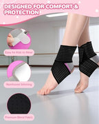 6 PCS Kids Ankle Brace Set, Ankle Support Wraps, Knitted Ankle Sleeve Sock for Sprains, Injuries and Active Play for Daily Wear, Injury Prevention (Small)