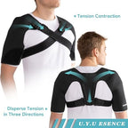 Double Shoulder Brace for Women & Men,Double Sleeve for Sleeping,Adjustable Support for Rotator Cuff,Frozen Shoulder,AC Joint,Labrum Tear,Pain Relief Dual Wrap (X-Large)