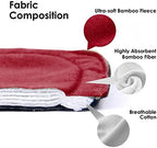 wegreeco 6 Pcs Reusable Menstrual Pads, Ultra Absorbent Cloth Pads for Heavy Flow, Sanitary for Teens, Women, Nonslip Panty Liners + Bag (Burgundy, Starter Kit Set)