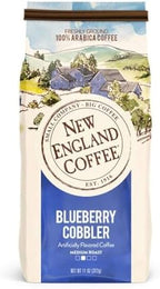 New England Coffee Blueberry Cobbler Medium Roast Ground Coffee, 11oz Bag (Pack of 6)