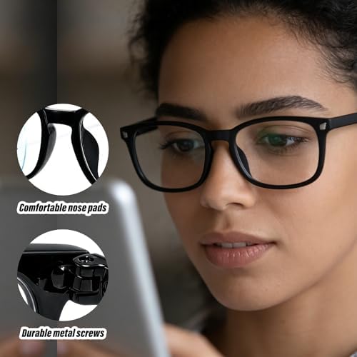 Blue Light Blocking Glasses, 3 Pack Clear Computer Readers Relieve Eye Fatigue, for Screens, Games, Phones, Fashion Eyewear Accessories