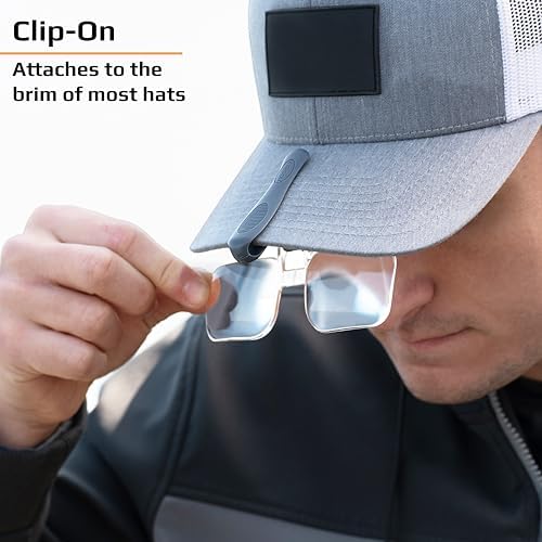 Carson Optical VisorMag 1.75x Power (+3.00 Diopters) Clip-On Magnifying Lens for Hats VM-10