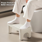 6.7 Inch Toilet Stool Squat Adult, Poop Stool for Bathroom, Non-Slip Squatting Potty, Lightweight Pooping Stools Portable for Travel, Toilet Step Stools for Adults/Kids, White