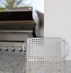 Outset 76631 Stainless Steel Grill Topper Grid, 11"x7" BBQ Pan With Handles