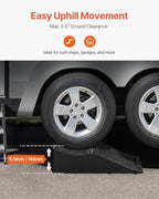 VEVOR 1Piece Vehicle Ramp 20000 lbs/9 Ton Capacity Car Service Ramp, Effortlessly Lift 5.5" High, Durable Nonslip & Portable, for Routine Tire Replacement Repairs, Work with Tandem Wheel Vehicles