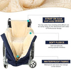 Peryiter Wheelchair Blanket with Zipper Lightweight Cosy Fleece Lined Wheelchair Cover Warm Waterproof Cozy Lap Blanket for Adults Elderly Leg and Lower Body, 25.5 Inches x 51 Inches, Blue