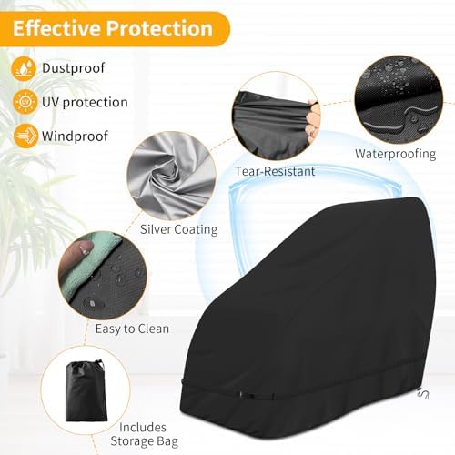 COSHNIBI Massage Chair Cover,Heavy Duty Waterproof and Dustproof Zero Gravity Massage Chair Cover for Most Brands of Full Body Shiatsu,63 x 39.5 x 55.5 Inches,Black