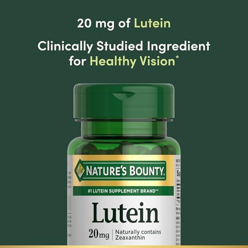 Nature's Bounty Lutein Pills, Eye Health Supplements and Vitamins, Support Vision Health, 20 mg, 40 Softgels