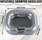 Inflatable Shampoo Basin, Portable Inflatable Hair Washing Basin, Shampoo Bowl with Neck Support and Drain Hose for The Elderly, Disabled, Pregnant Women, Injured People, Hair Wash Tub for Dreads