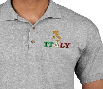 Custom Polo Shirts for Men Italy Italian Map Embroidery Short Sleeves Golf Tees