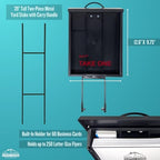 Outdoor Real Estate Brochure Box with Portable Two-Piece Metal Yard Stand Holds 250 Flyers, 60 Business Cards Easy-Install Marketing Display (1 Pack - Black)
