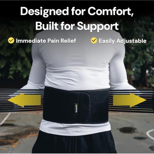 BraceUP Back Brace for Men and Women Lower Back - Breathable Waist Lumbar Support Belt for Sciatica, Herniated Disc, Scoliosis Back Pain Relief, with Dual Adjustable Straps (L/XL 35-43 In)