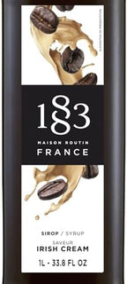 1883 Irish Cream Syrup for Drinks, 1 Liter Plastic Bottle