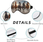 Running Horses Eye Mask Sleeping Mask Landscape Desert Dust Sunset Sky Animal Sleep Masks Silky Soft Eye Cover for Women Men Shading Blindfold for Air Travel Sleeping