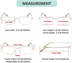 Eyekepper 3-Pack Readers Rectangular Spring Temple Large Metal Reading Glasses Men Silver +0.5