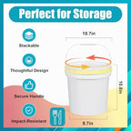 2.6 Gallon Plastic Bucket with Screw Lid 3 Pack - Food Grade Small Storage Bucket for Water, Food, Paint, Cleaning Supplies (BPA-Free, Stackable)