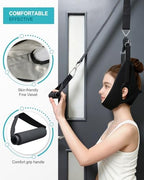 Cervical Neck Traction Device Hammock Over the Door Traction for Neck Relief Tool,Home Use Neck Sling for Spine Decompression with Casters&Safety Devices Upgraded Version (Normal Size)