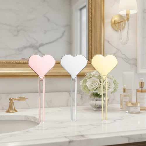 3 Pcs Metal Manual Toothpaste Squeezer Heart Metal Tube Squeezer Rolling Key Tube Key Squeezer Hand Cream Key for Bathroom Cosmetic Aids Accessories (Gold, Silver, Rose Gold)
