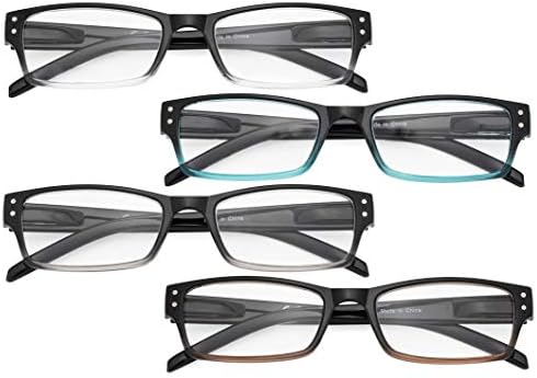 Eyekepper Reading Glasses 4 Pack Fashion Spring Hinge Readers Great Value Quality Glasses Women Reading +1.50