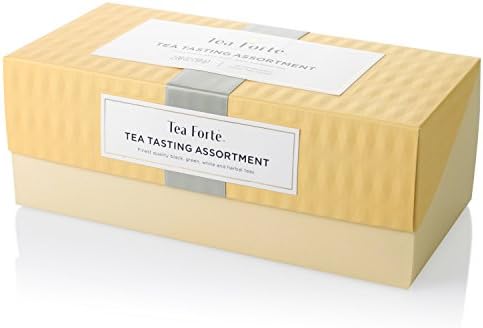 Tea Forte Premium Presentation Box Gift Set Sampler, 20 Count, Assorted Blends Individually Wrapped Handcrafted Pyramid Infuser Bags, Assorted Classic Tea