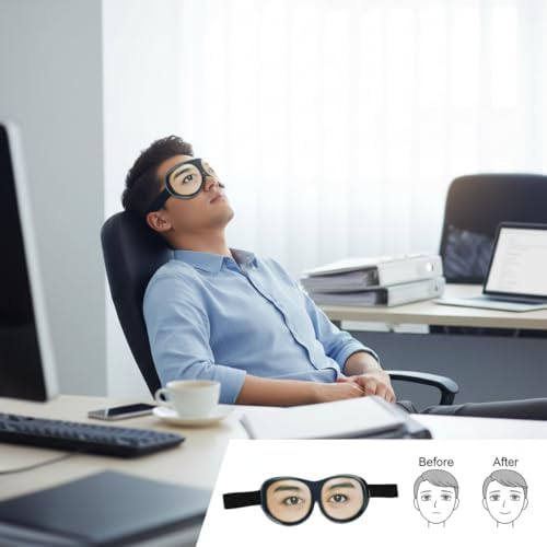 Funny Sleep Mask Eyes Open Funny Eye Mask for Sleeping Soft Breathable Funny Eyeshade with Adjustable Head Strap for Travel,Party, Rest, Sleeping