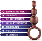 Blush Anal Adventures Matrix Beaded Loop 5.5" Butt Plug - 3 Graduated Silicone Beads - UltraSilk Smooth Texture Tapered Tip Anal Trainer, Slim O-Ring Bum Plug - Women Men Adult Sex Toy - Copper Bronze