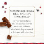 Walker’s Shortbread Milk Chocolate Coated Shortbread Fingers - 8-Count Christmas Cookie Box -Authentic Shortbread Cookies from Scotland