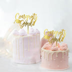 PALASASA Congrats Grad Cake Topper-Class of 2026 Graduate Party-2026 High School/College/Senior Graduation Party Congratulations Acrylic Decorations Set of 6 (6 Pcs Grad-3, Gold)